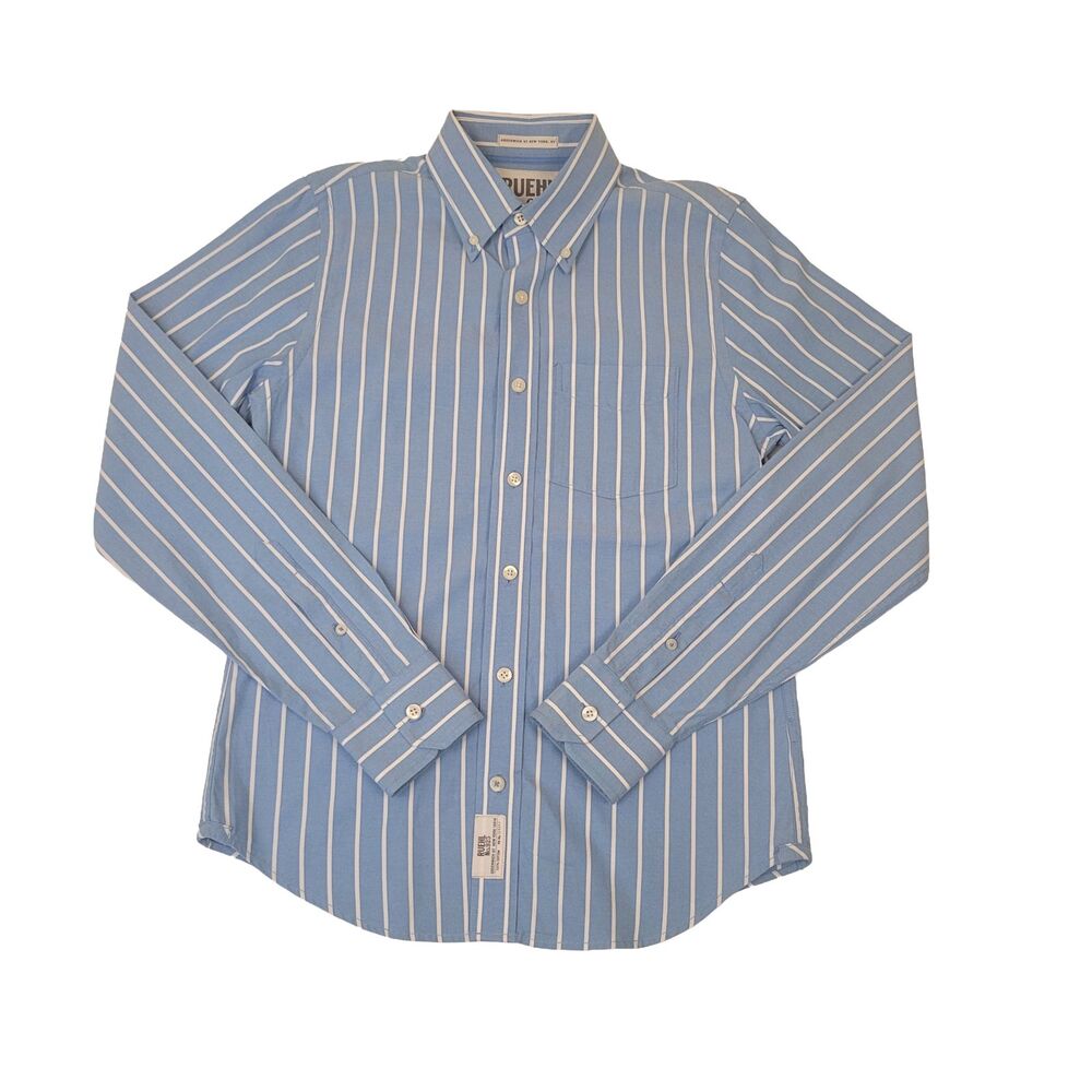 Ruehl No 925 Button Down Shirt Mens Small Blue White Stripe Long Sleeve Pocket